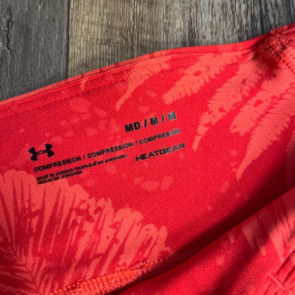 Under Armour Orange Compression Leggings Size M - Picture 3 of 5